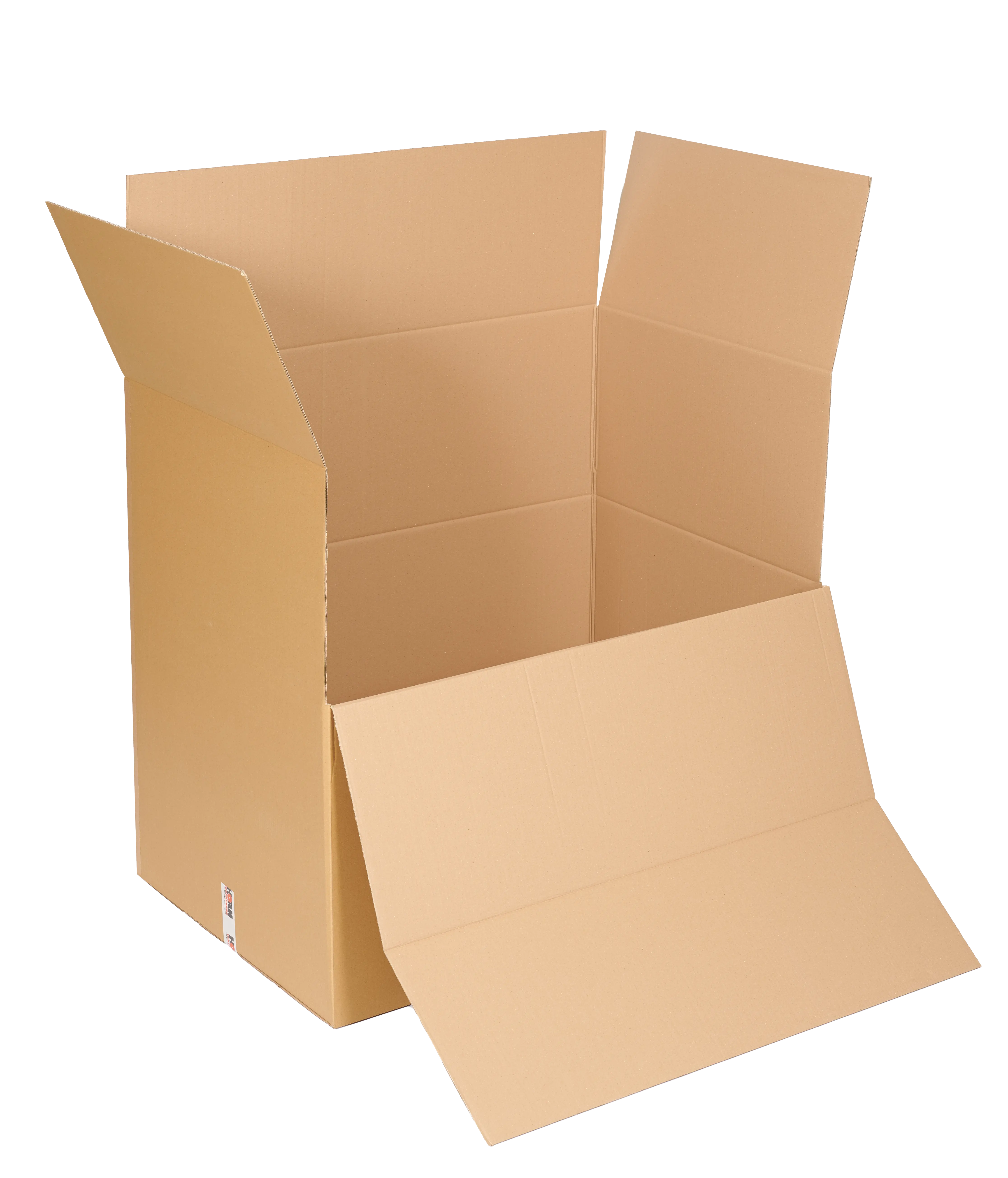 Wellpapp-Container mit Ladeklappe, bei 640 mm abklappbare Be- und Entladeklappe