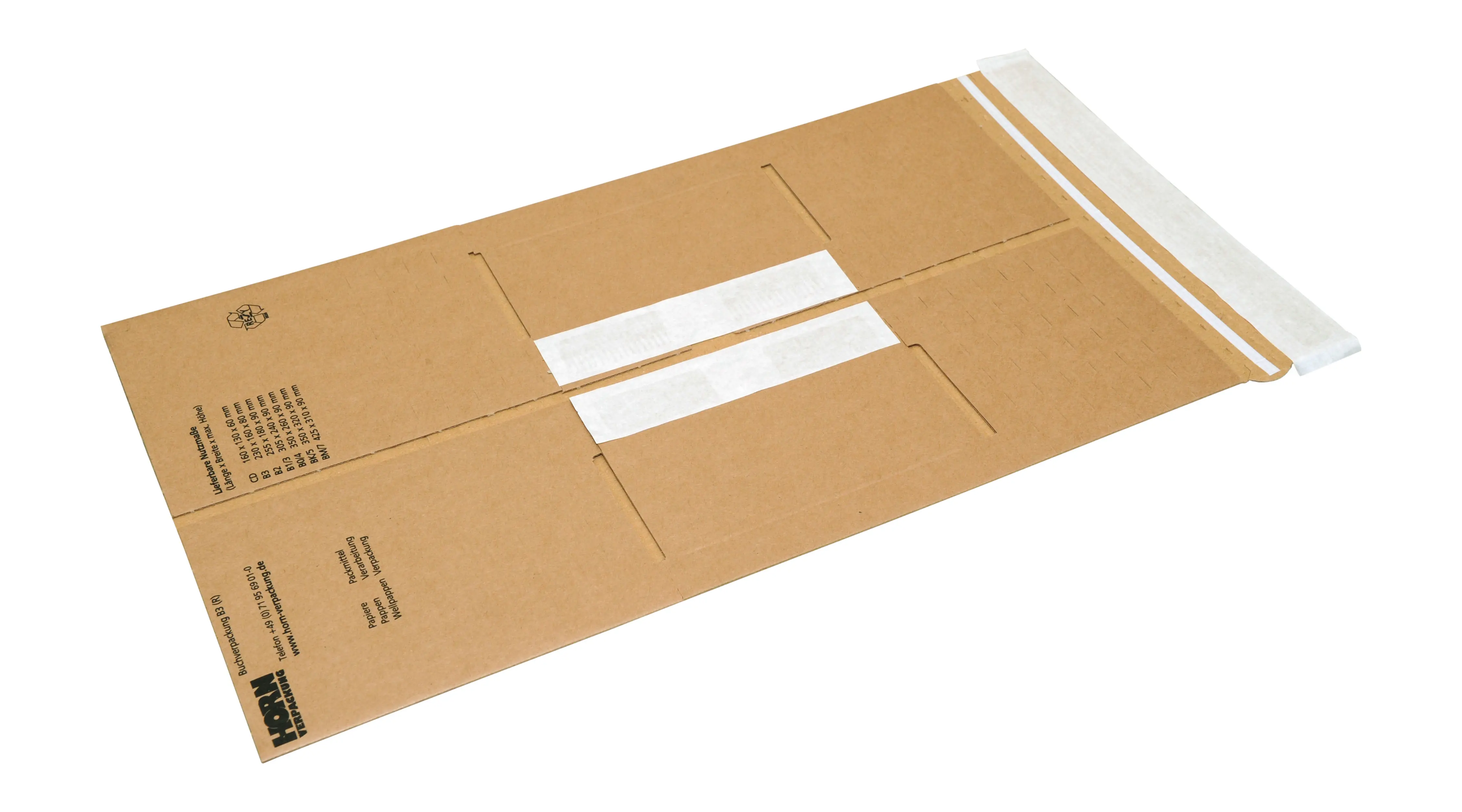 Wellpapp-Universal- und Buchverpackung B 3, mit Aufreißband und 3 Klebestreifen