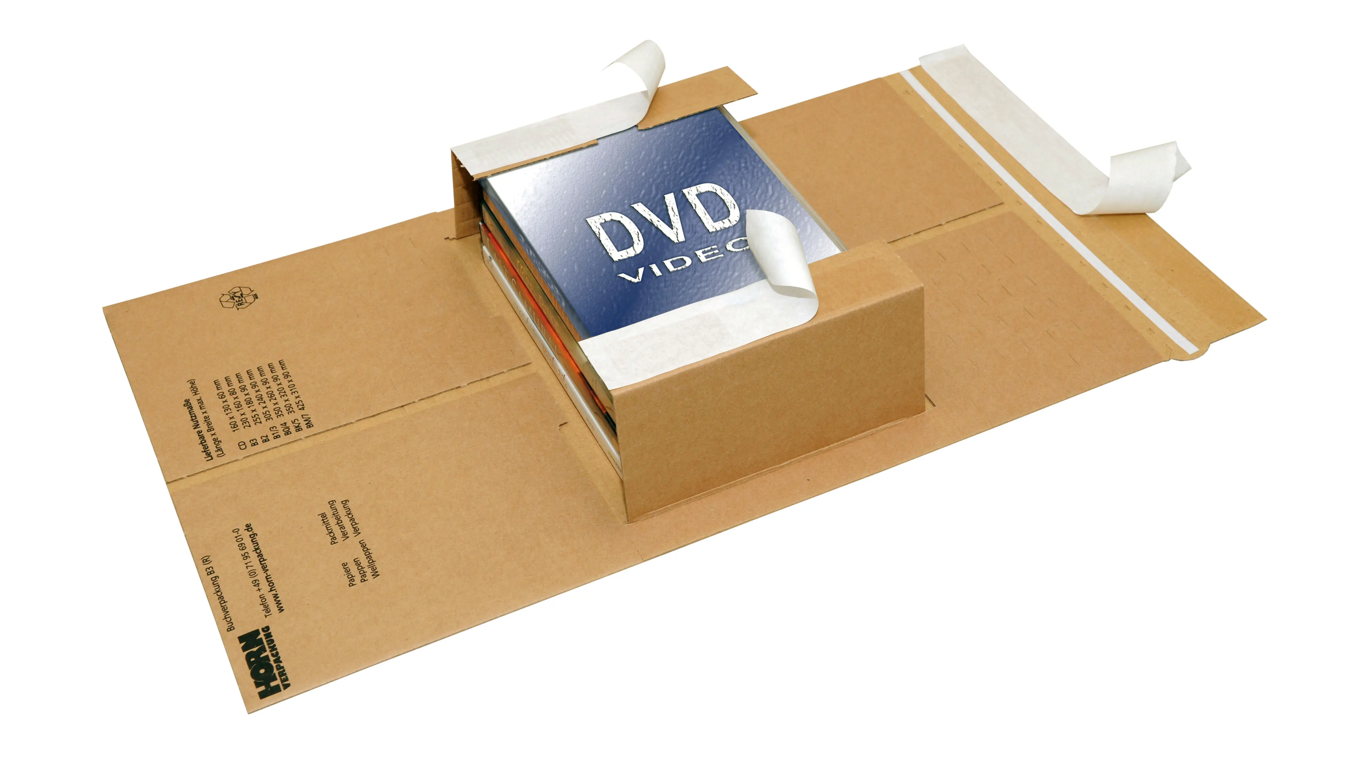 Wellpapp-Universal- und Buchverpackung B 3, mit Aufreißband und 3 Klebestreifen