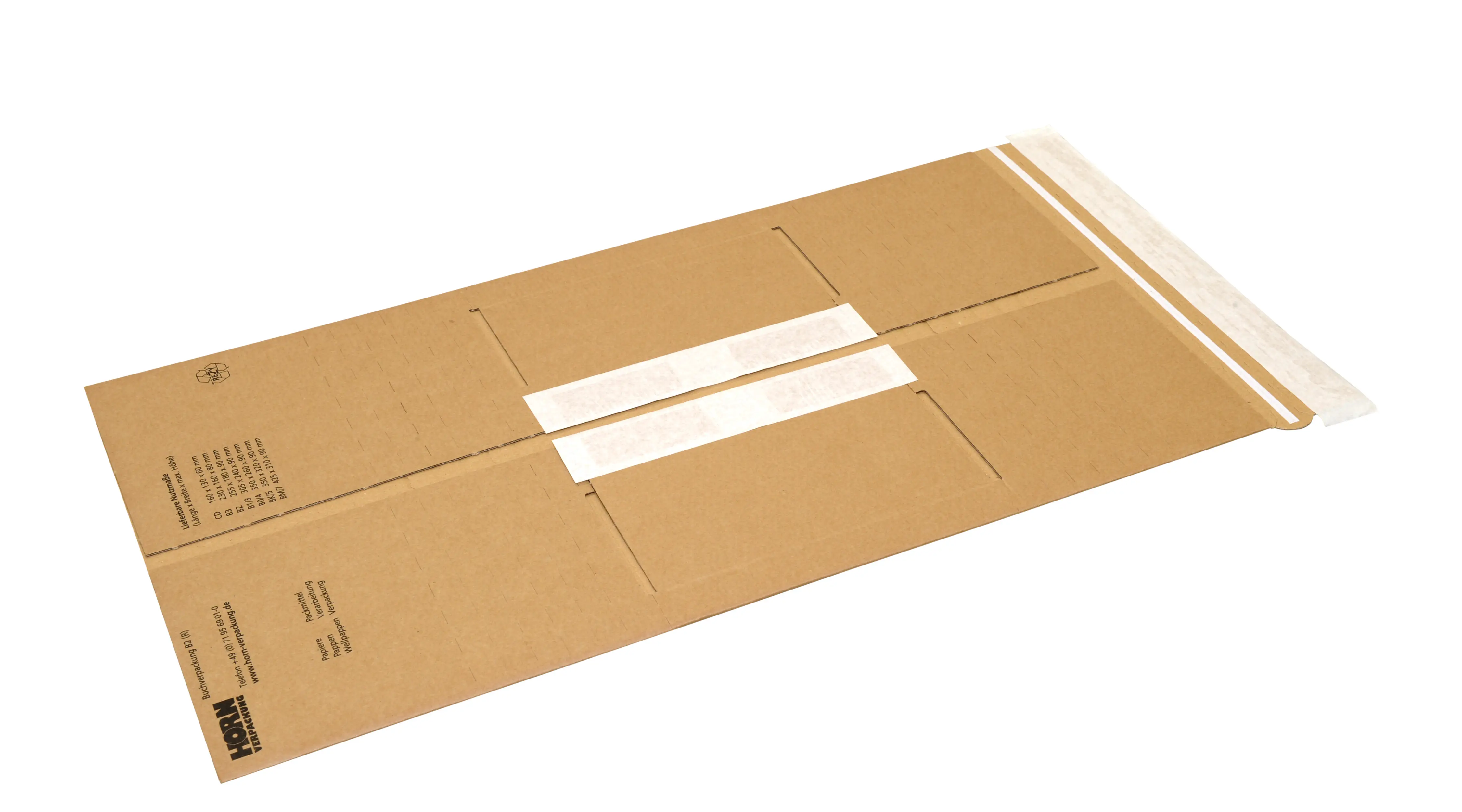 Wellpapp-Universal- und Buchverpackung B 2, mit Aufreißband und 3 Klebestreifen