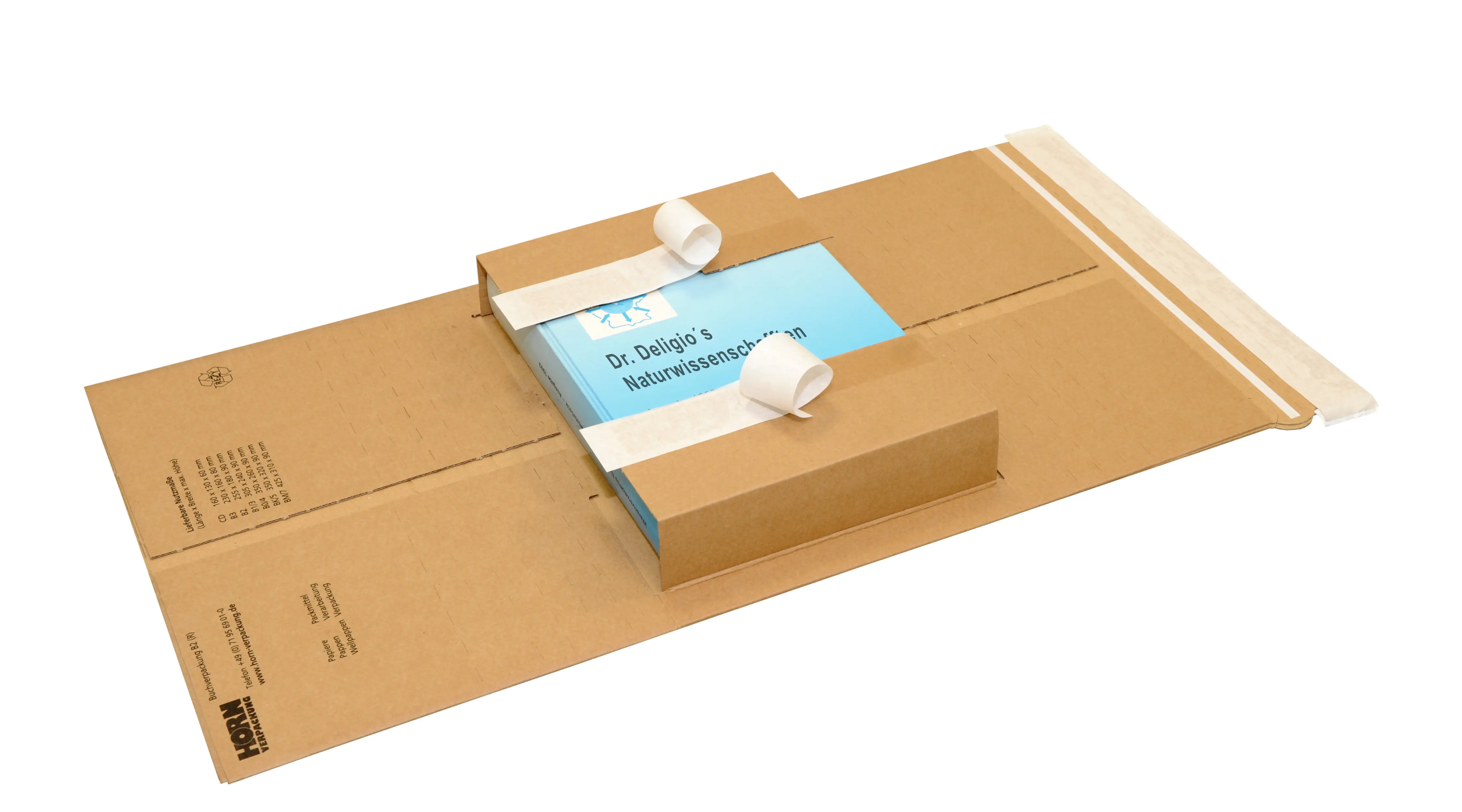Wellpapp-Universal- und Buchverpackung B 2, mit Aufreißband und 3 Klebestreifen