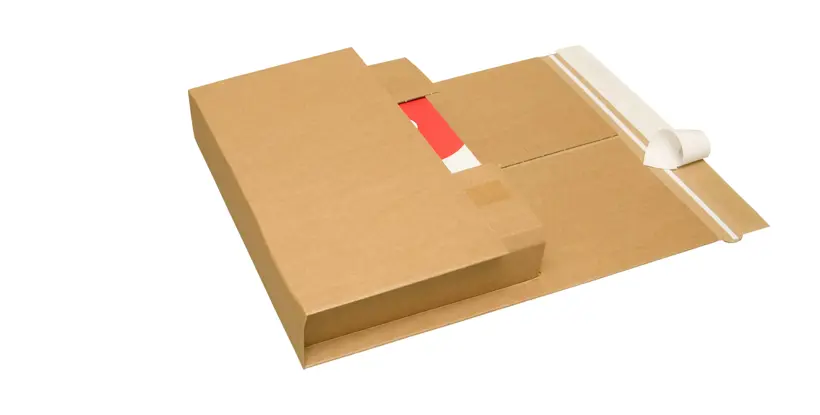 Wellpapp-Universal- und Buchverpackung B 0, mit Aufreißband und 3 Klebestreifen