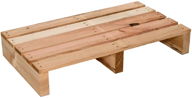 Einwegpalette, vollgedeckt, 3 Kanthölzer