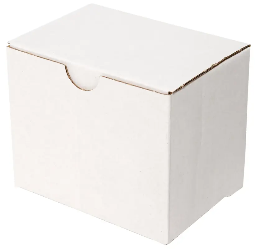 Wellpapp-Stanzverpackung, 3-Pkt.geklebt, Einsteckdeckel, Staublaschen, in Umkarton verpackt