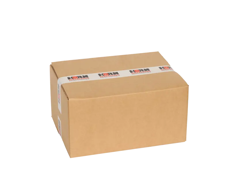 Wellp.Faltkarton, laschengeklebt, Bodenklappen stoßend, Deckelklappen vollüberlappend