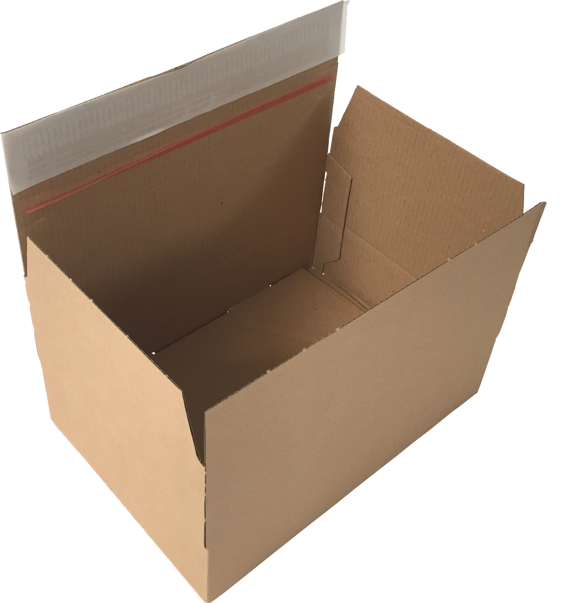 Schnelle Schachtel Wellpappe, mit vollüberlappendem Boden und Selbstklebeverschluss, braun