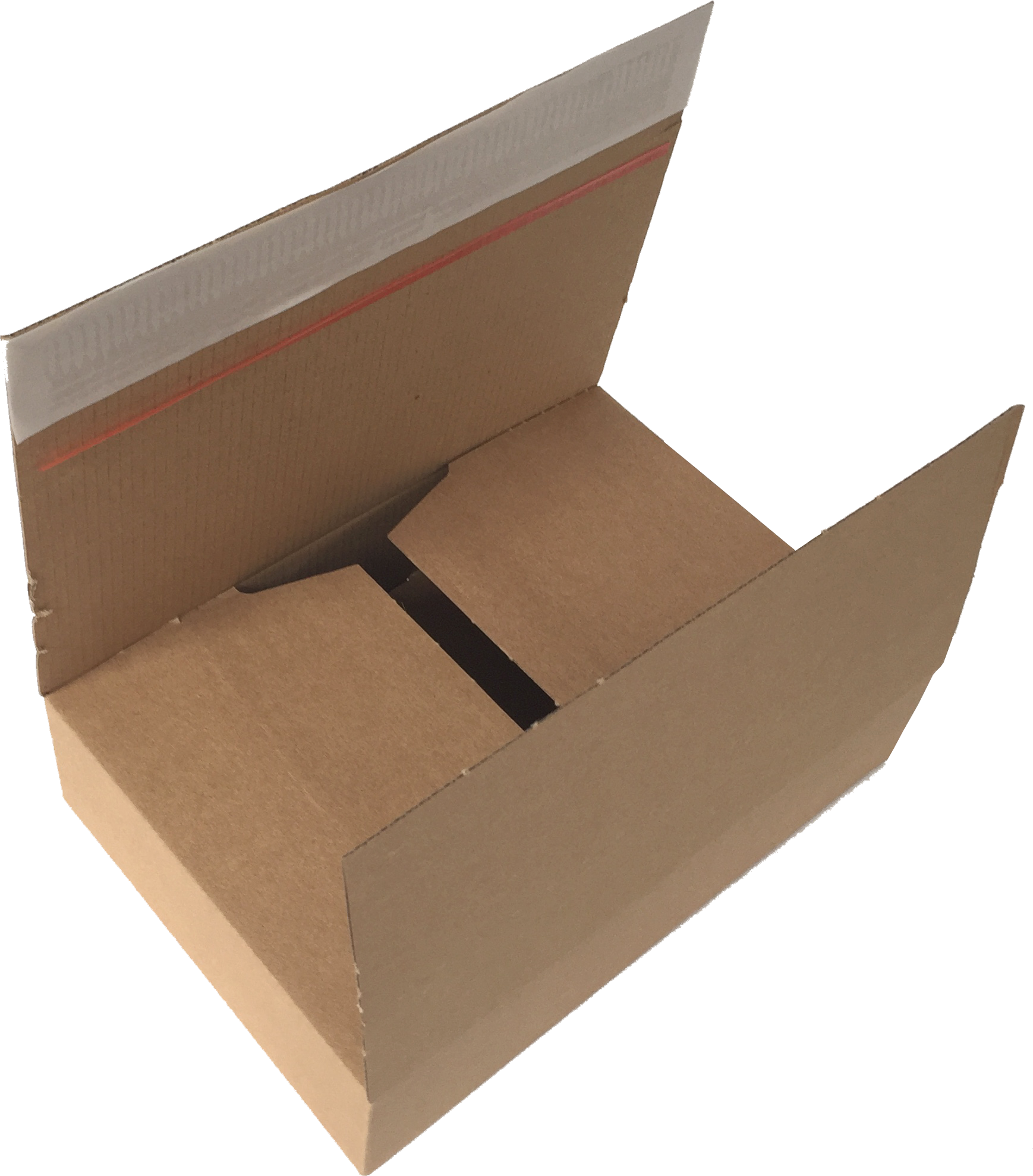 Schnelle Schachtel Wellpappe, mit vollüberlappendem Boden und Selbstklebeverschluss, braun