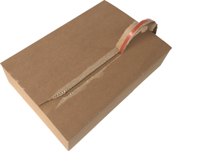 Schnelle Schachtel Wellpappe, mit vollüberlappendem Boden und Selbstklebeverschluss, braun