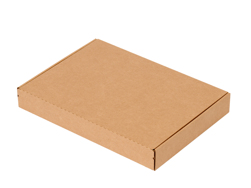 Wellp.Stanzkarton für Maxibrief, mit Selbstklebung und Aufreißfaden. Maxibrief Außenmaß 350 x 250 x 50mm
