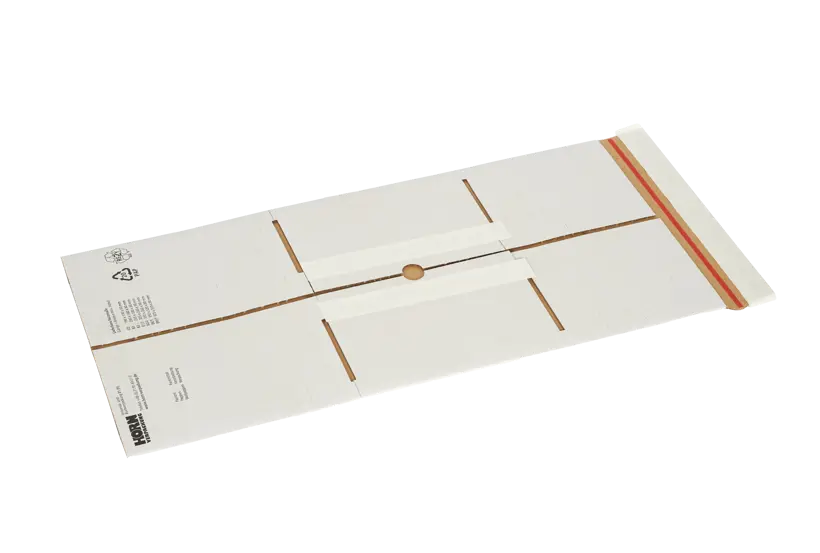 B 1 (b) weiß Wellpapp-Universal- und Buchverpackun, mit Aufreißband und 3 Klebestreifen, Außendecke weiß
