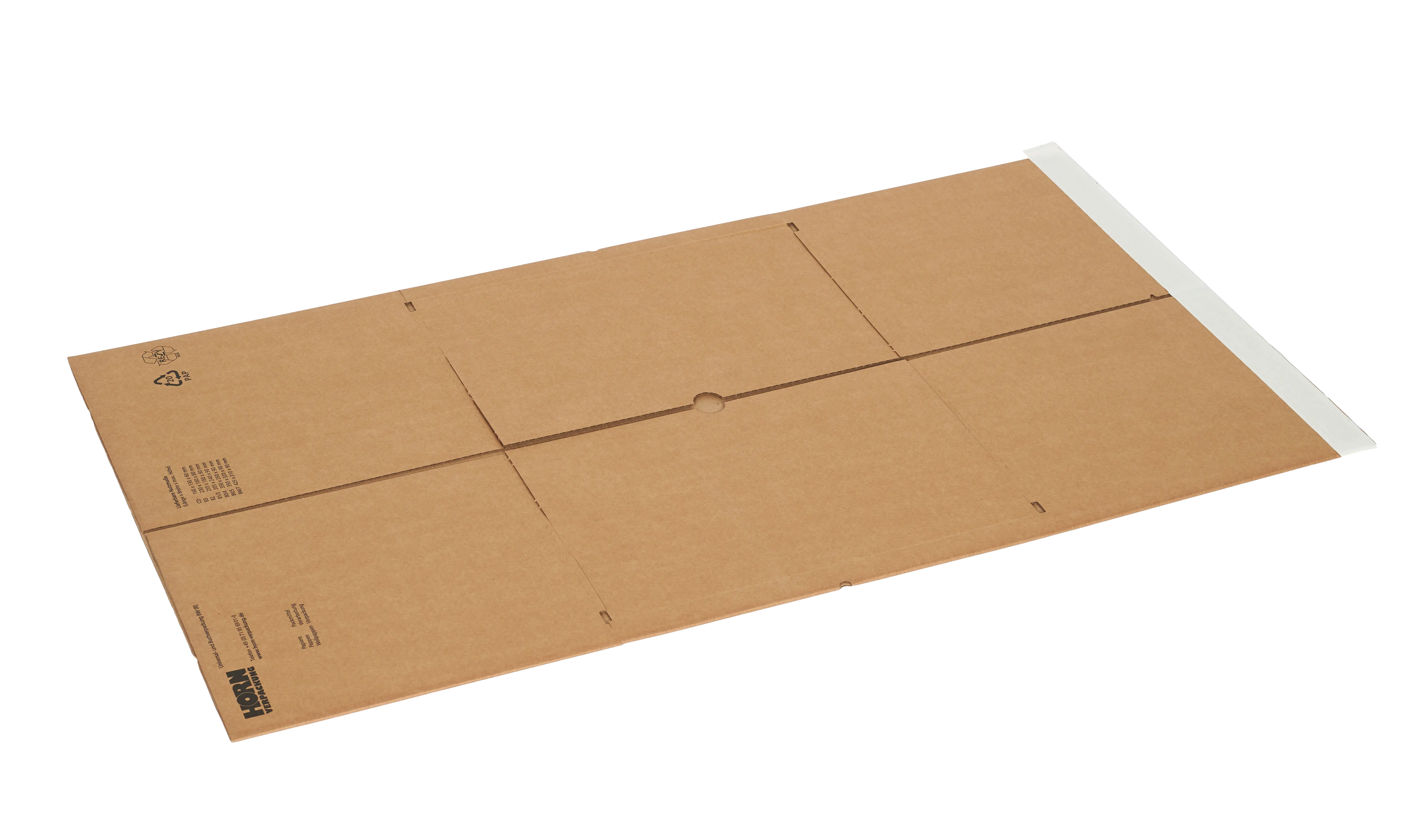 Wellpapp-Universal- und Buchverpackung B W, mit 1 Klebestreifen